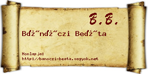 Bánóczi Beáta névjegykártya