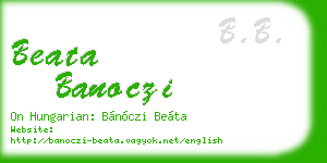 beata banoczi business card